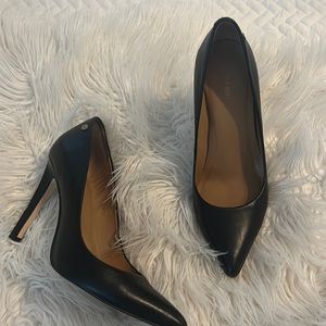 Calvin Klein black leather pumps